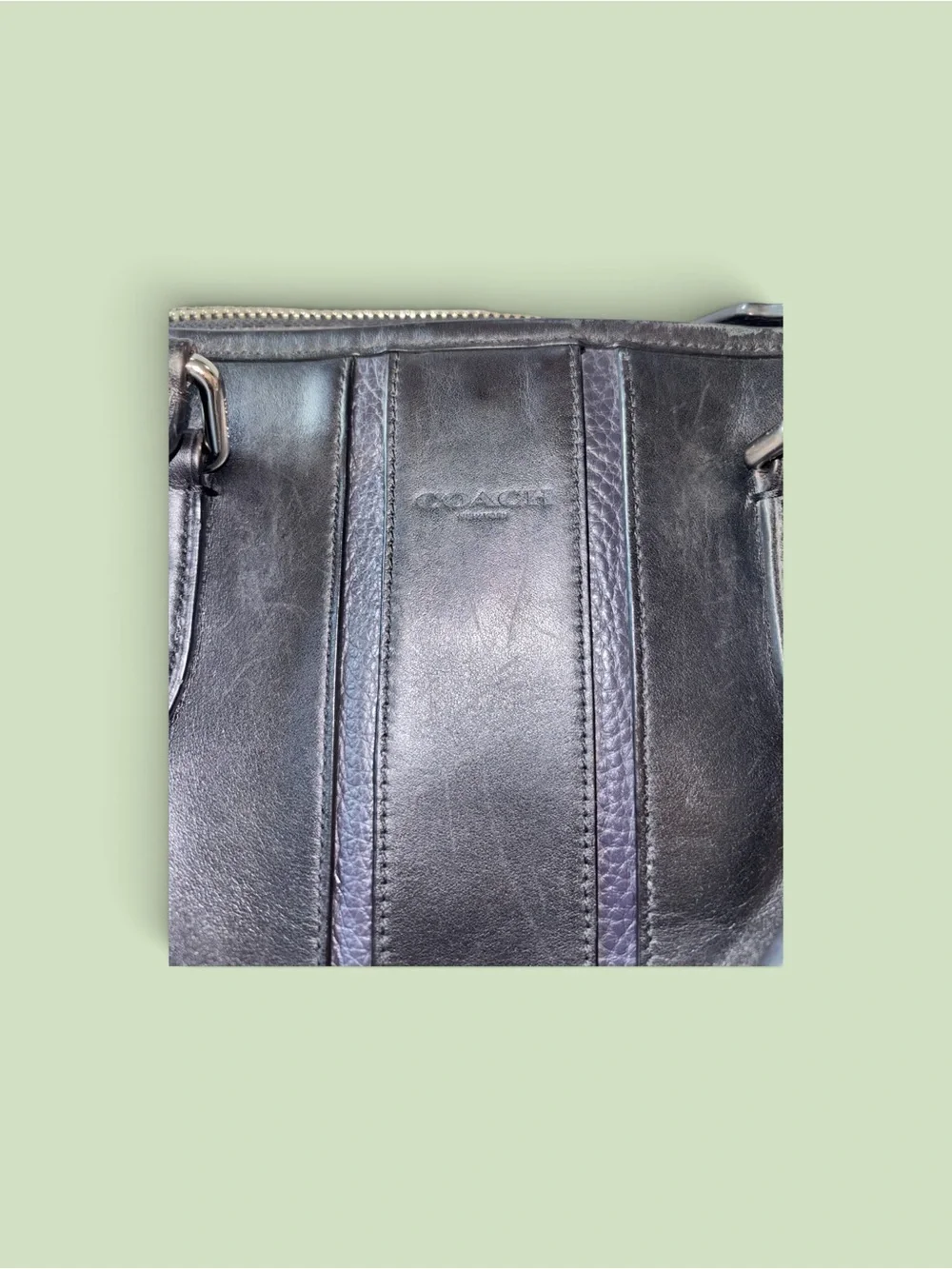 Coach Brown Leather Laptop Messenger with Detachable Strap